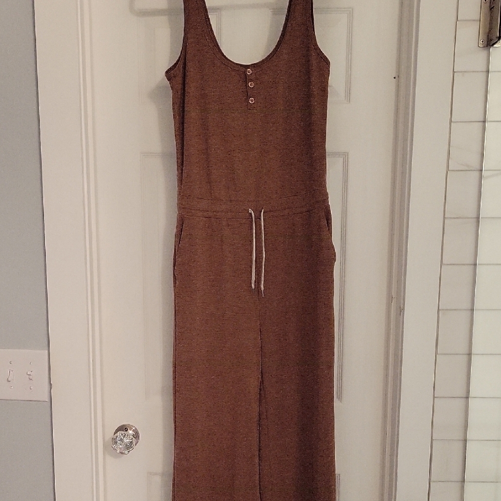 Vuori Brown Jumpsuit with Button Detail